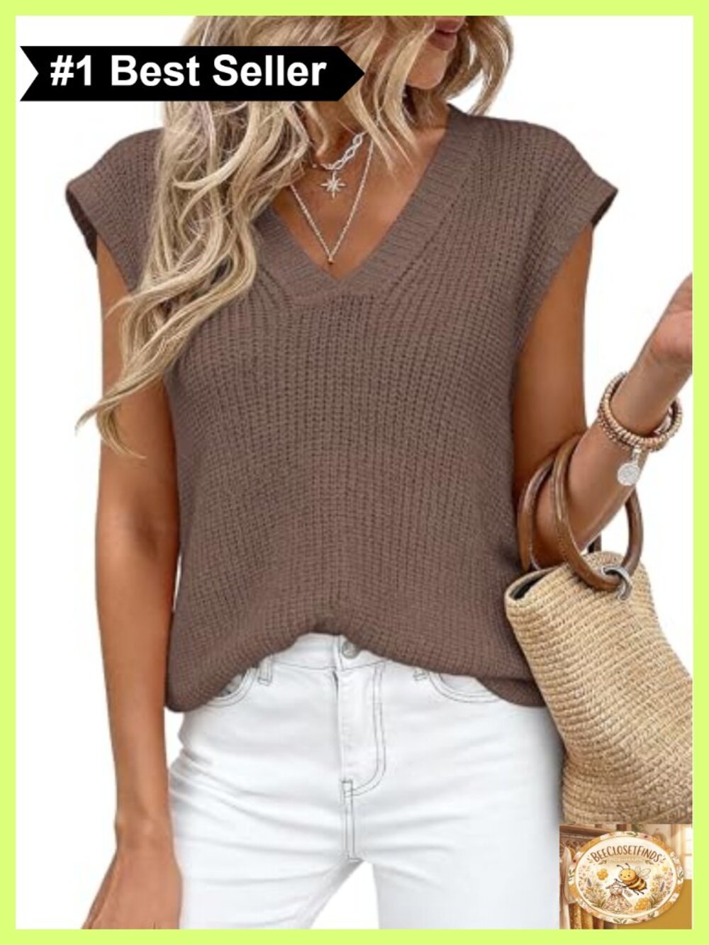 PRETTYGARDEN Women's Cap Sleeve Sweater Vest V-Neck Knit Summer Top